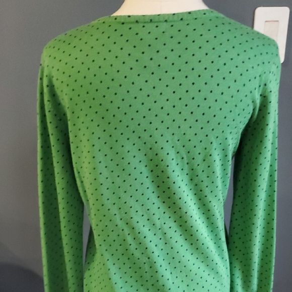 L.L. Bean Green Cardigan Buttondown Sweater Sz M - Picture 7 of 13